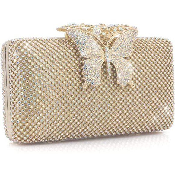 NEW Sparkling Bling Swarovski Crystal Rhinestone Clutch Butterfly Purse … - Picture 6 of 13